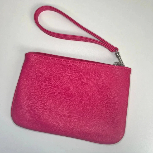 Express Zipper Wristlet, Pink and Coral Two Toned with detachable Strap in‎ EUC. - Picture 3 of 10